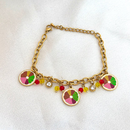 Tropical Fruit Charm Bracelet