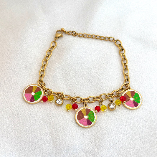 Tropical Fruit Charm Bracelet
