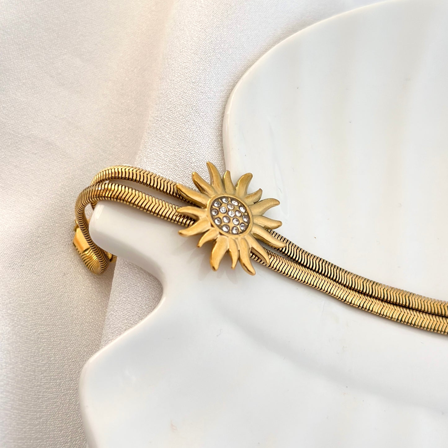 Gold Sun Charm Bracelet