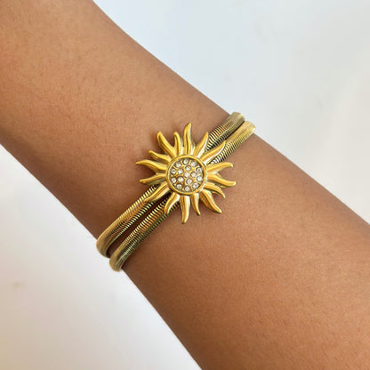 Gold Sun Charm Bracelet