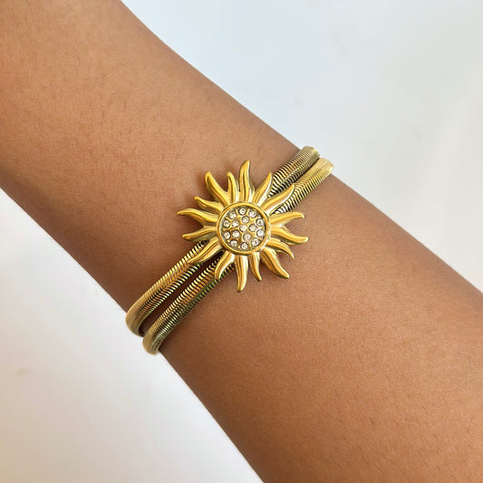 Gold Sun Charm Bracelet