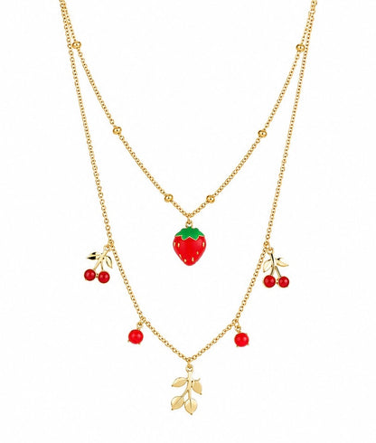 Fruit Charm Layered Necklace