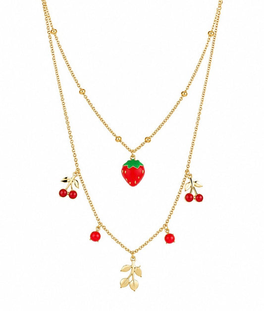 Fruit Charm Layered Necklace