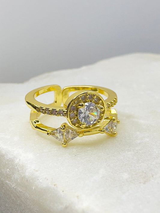 Elegant Gold-Plated Adjustable Ring