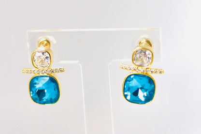 Blue Crystal Stud Earrings