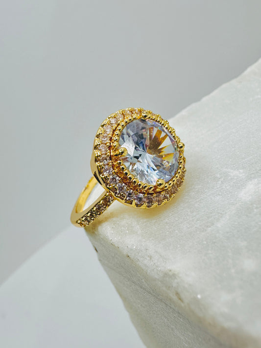Solitaire CZ Gold Ring