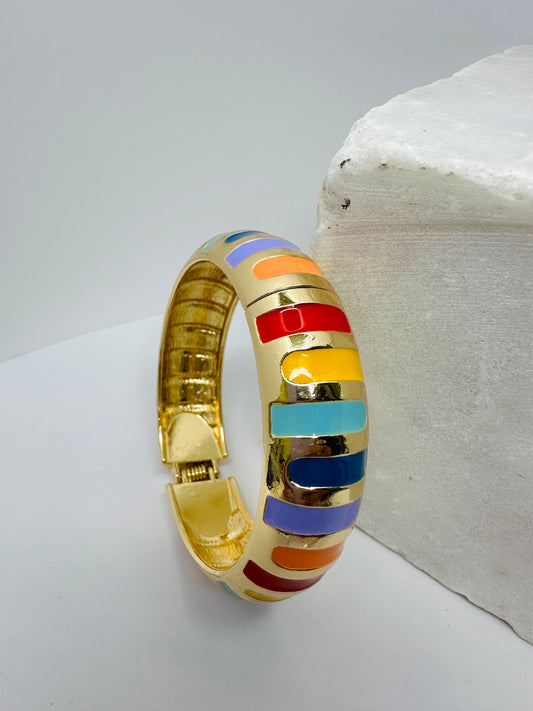 Multicolor Enamel Cuff Bangle
