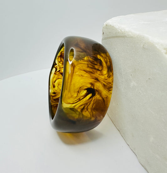 Brown Resin Statement Bangle