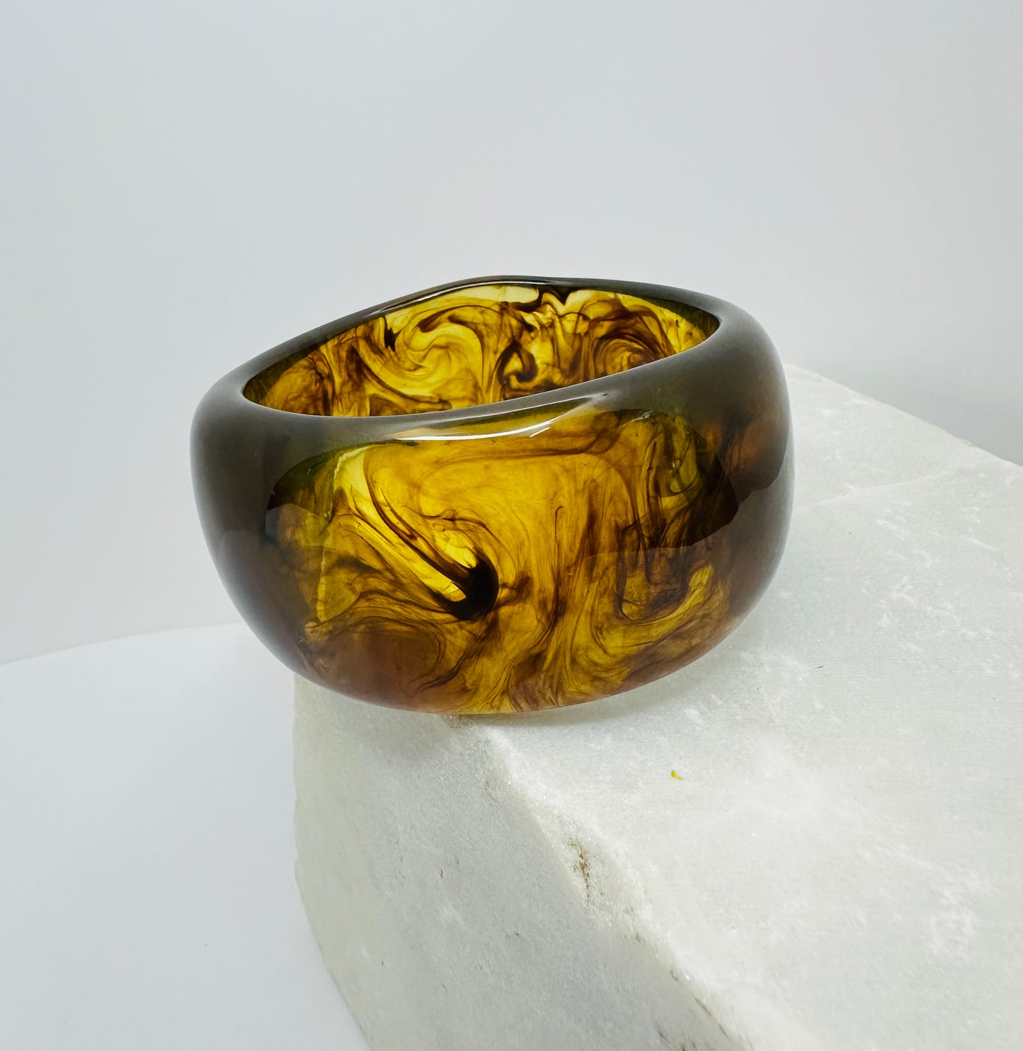 Brown Resin Statement Bangle
