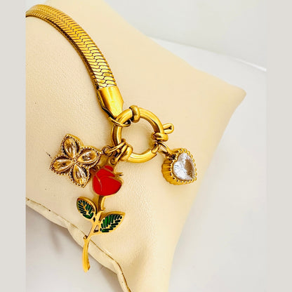 Golden Bloom Charm Bracelet