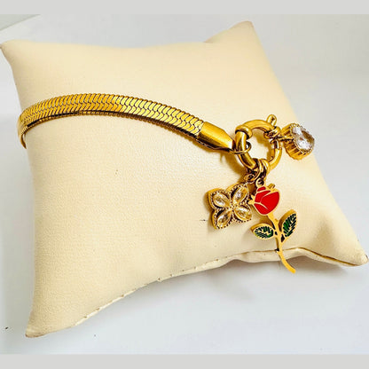 Golden Bloom Charm Bracelet