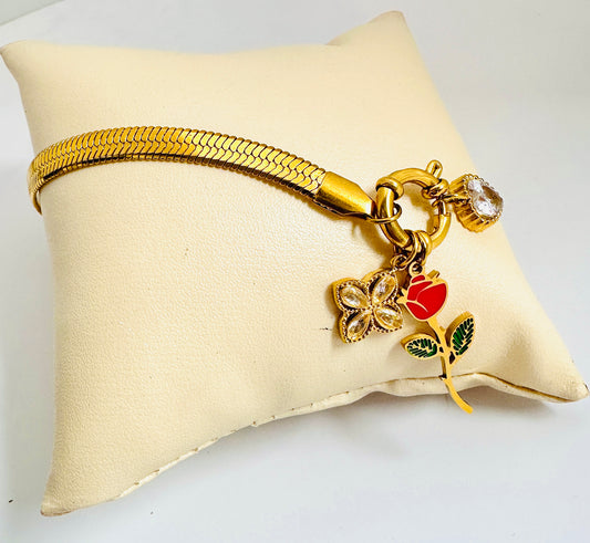 Golden Bloom Charm Bracelet