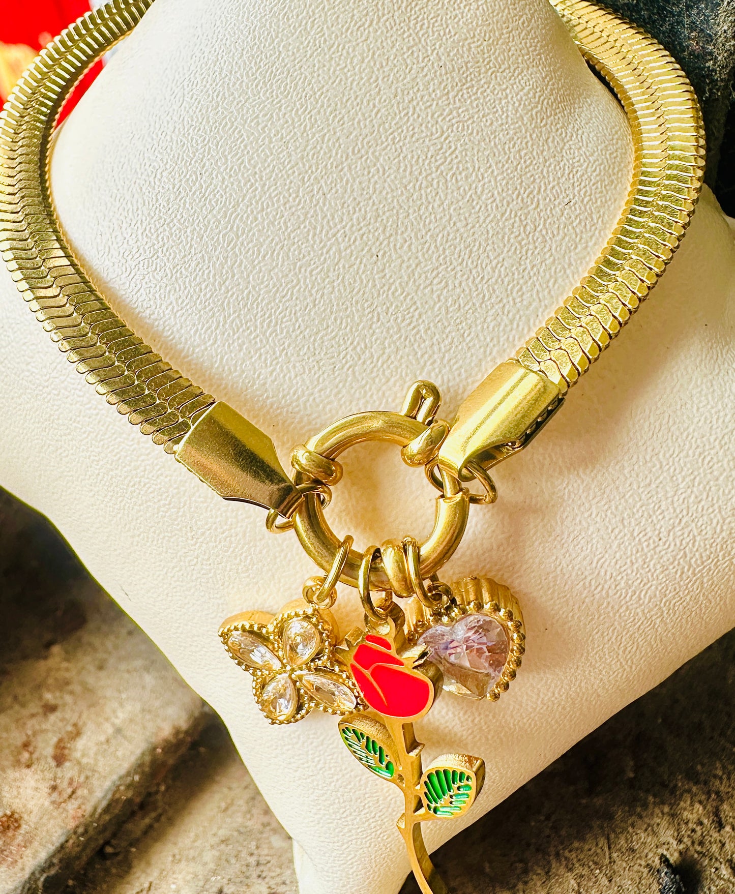 Golden Bloom Charm Bracelet