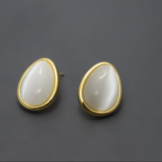 Moonlit Pearl Drop Studs