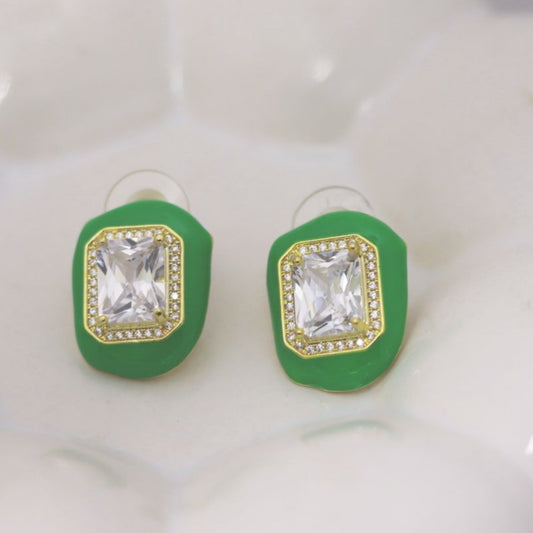 Neon Green Spark Studs