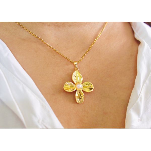 Orchid Bloom Necklace With Earrings
