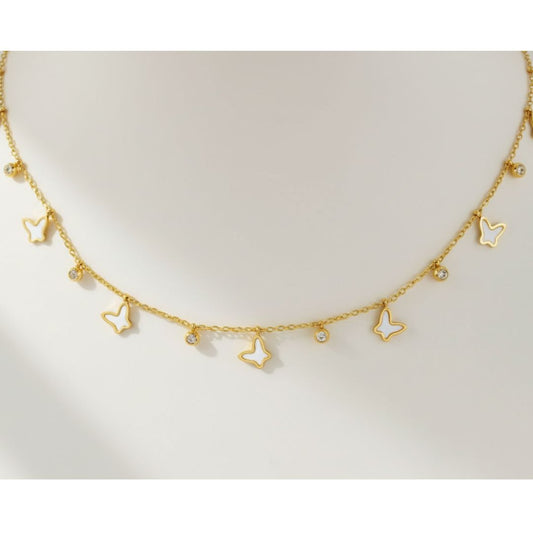 Butterfly Charm Choker Necklace