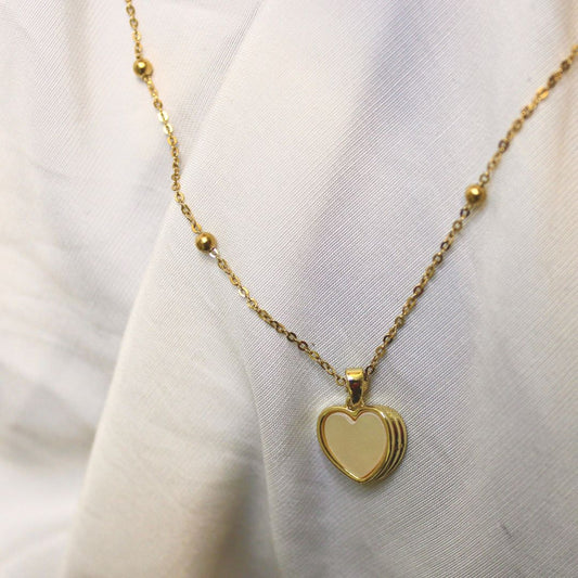 Golden Heart Charm Necklace