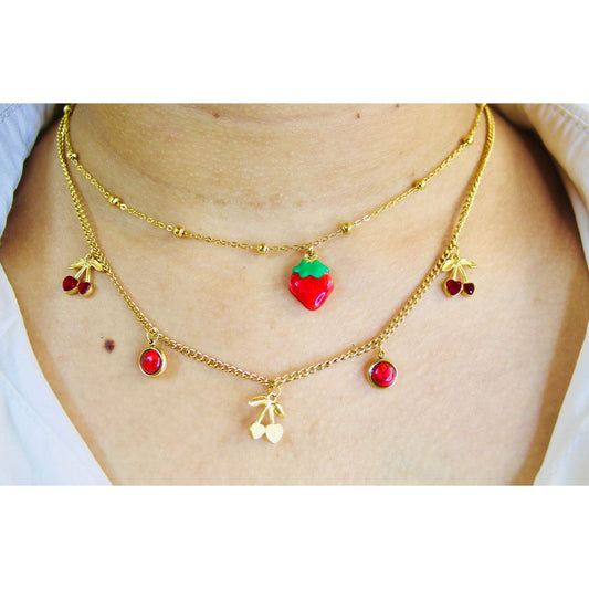 Fruit Charm Layered Necklace